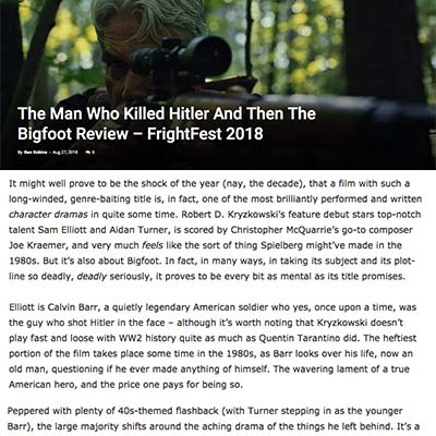 The Man Who Killed Hitler And Then The Bigfoot Review – FrightFest 2018